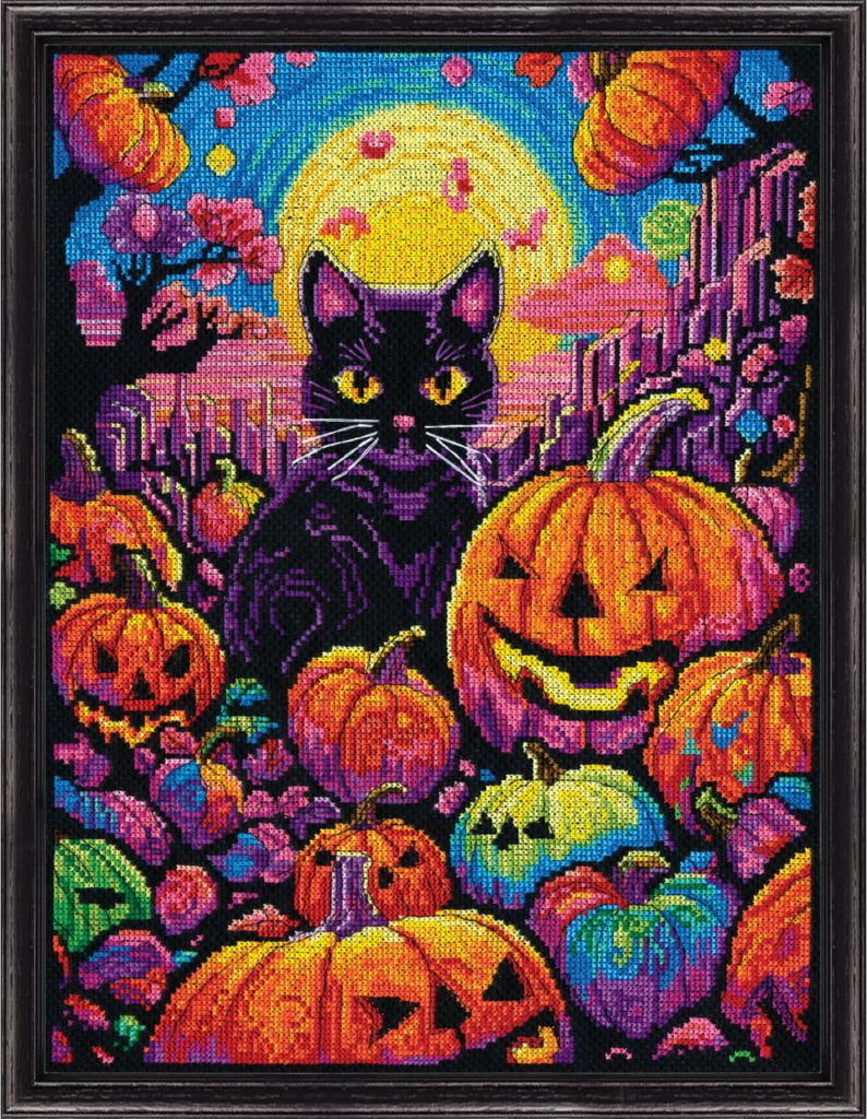 Design Works Kreuzstich Stickpackung "Schwarze Katze", Zählmuster, 28x36cm