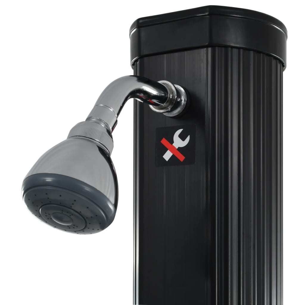 vidaXL Solardusche Klappbar Schwarz 214 cm 23 L