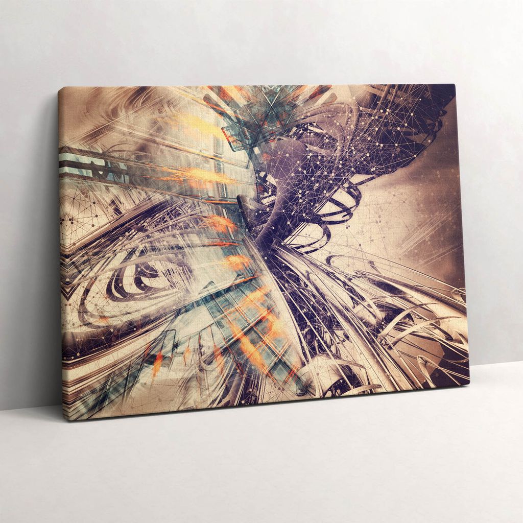 Abstrakter Mechanismus – Leinwandbild Wandbild – 80x60 cm – Leinwandbilder – Wandbilder – Schlafzimmer – Flur