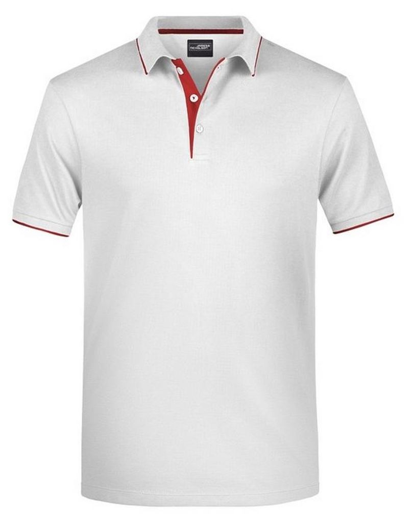 James and Nicholson - Poloshirt für Herren LT2705 (XL) (Weiß/Rot)