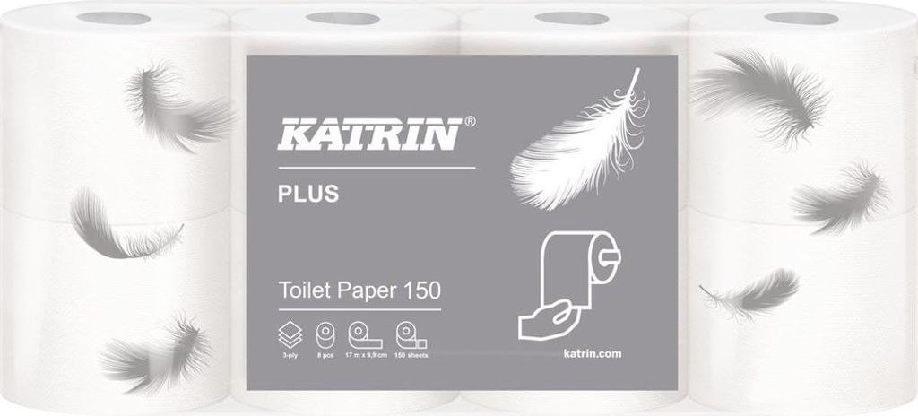 Papier hygiénique Katrin Plus 150, 3 plis, cellulose, 11,8 Image du produit 