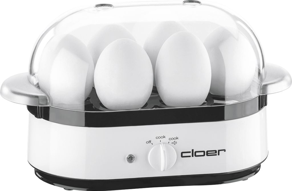 Cloer 6081, 6 vajec, Plast, Biela, Nerezová oceľ, 350 W, Obrázok produktu 