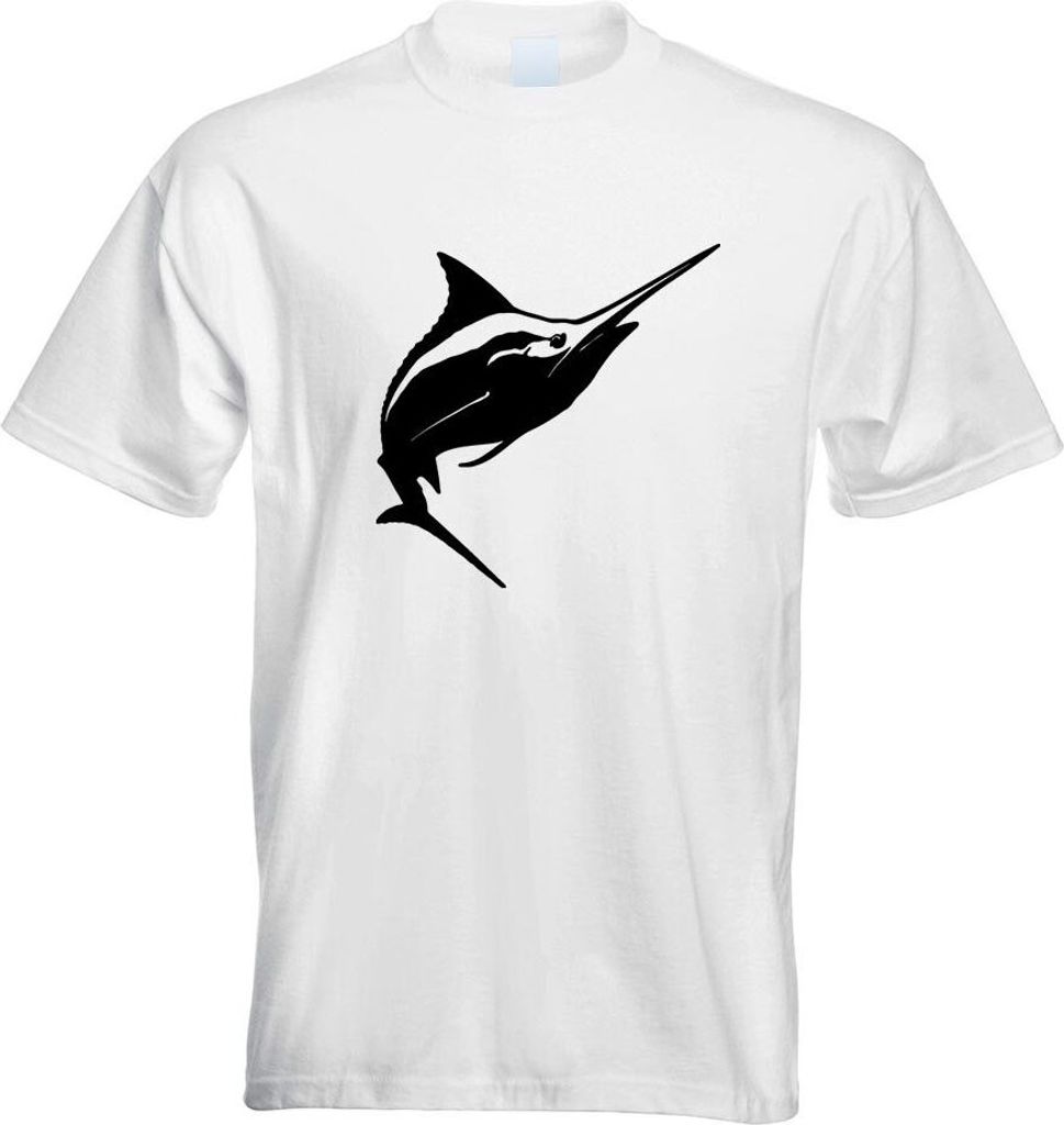 Kiwistar - T-Shirt - Weiss - Schwertfisch Swordfish Motiv Bedruckt Funshirt Design Print - mit Motiv Bedruckt - Funshirt Design - Sport - Freizeit ...