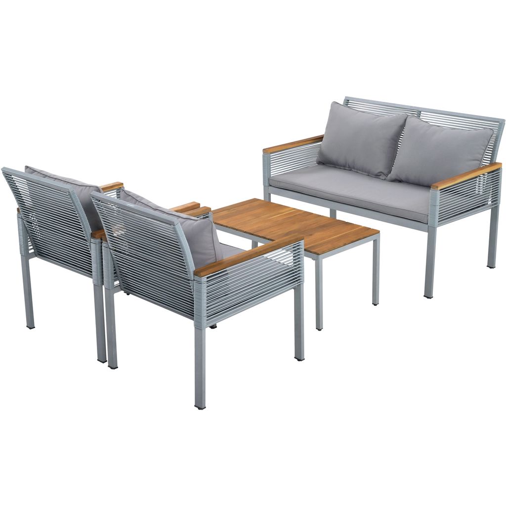Flieks Gartenlounge Set 4er Set, Gartenmöbel Set Rattan mit Produktbild 5