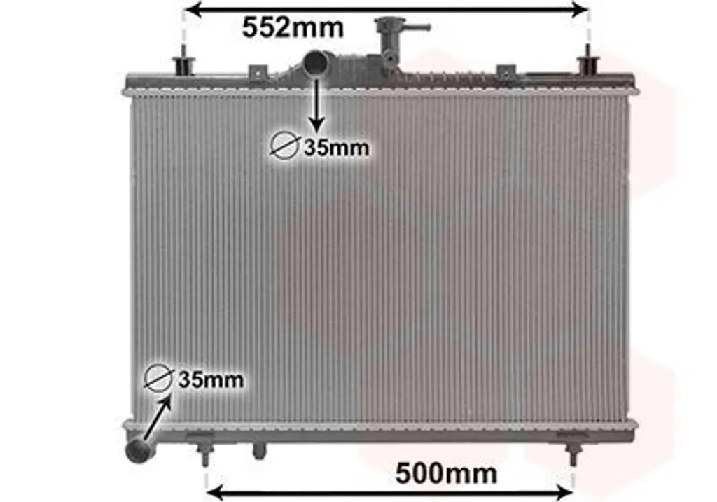 Radiateur de remplacement pour RENAULT KOLEOS (HY) - VAN WEZEL 43012705