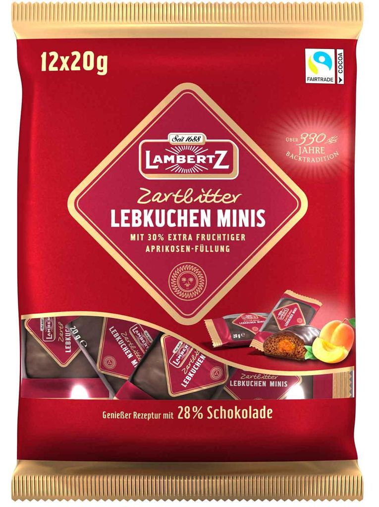 Lambertz Lebkuchen Minis Zartbitter 12x20g Produktbild 