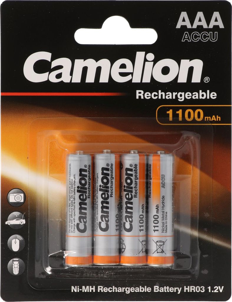 Camelion NH-AAA1100BP4, Wiederaufladbarer Akku, AAA, Produktbild 