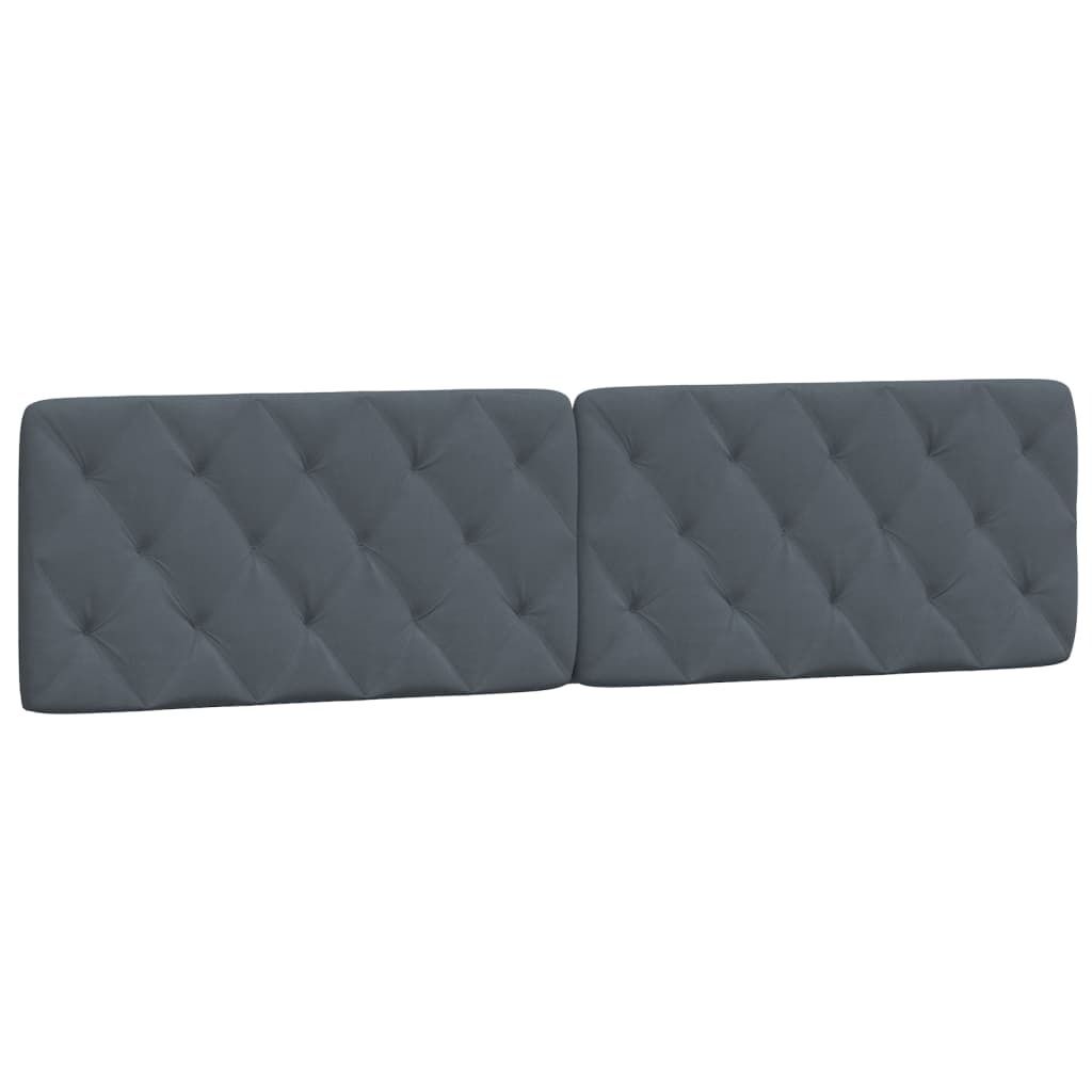 Kopfteil-Kissen Dunkelgrau 200 cm Samt