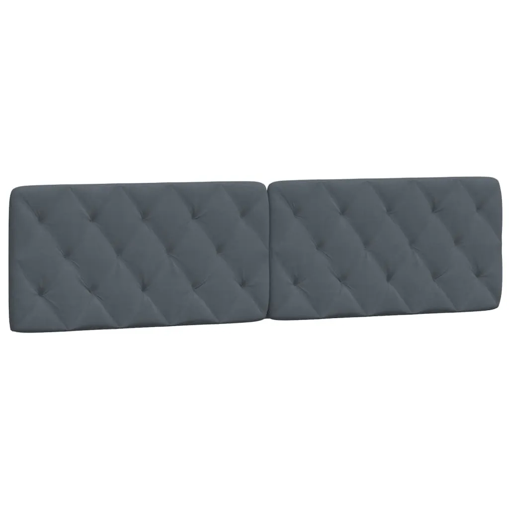 Tête de lit 200 cm en velours gris foncé : finit le mal de dos au lit