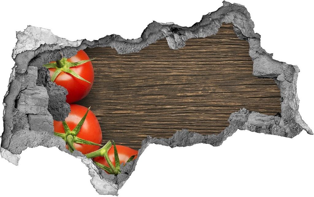 Selbstklebender Loch-3D-Aufkleber 95x73 cm Tomaten auf Holz