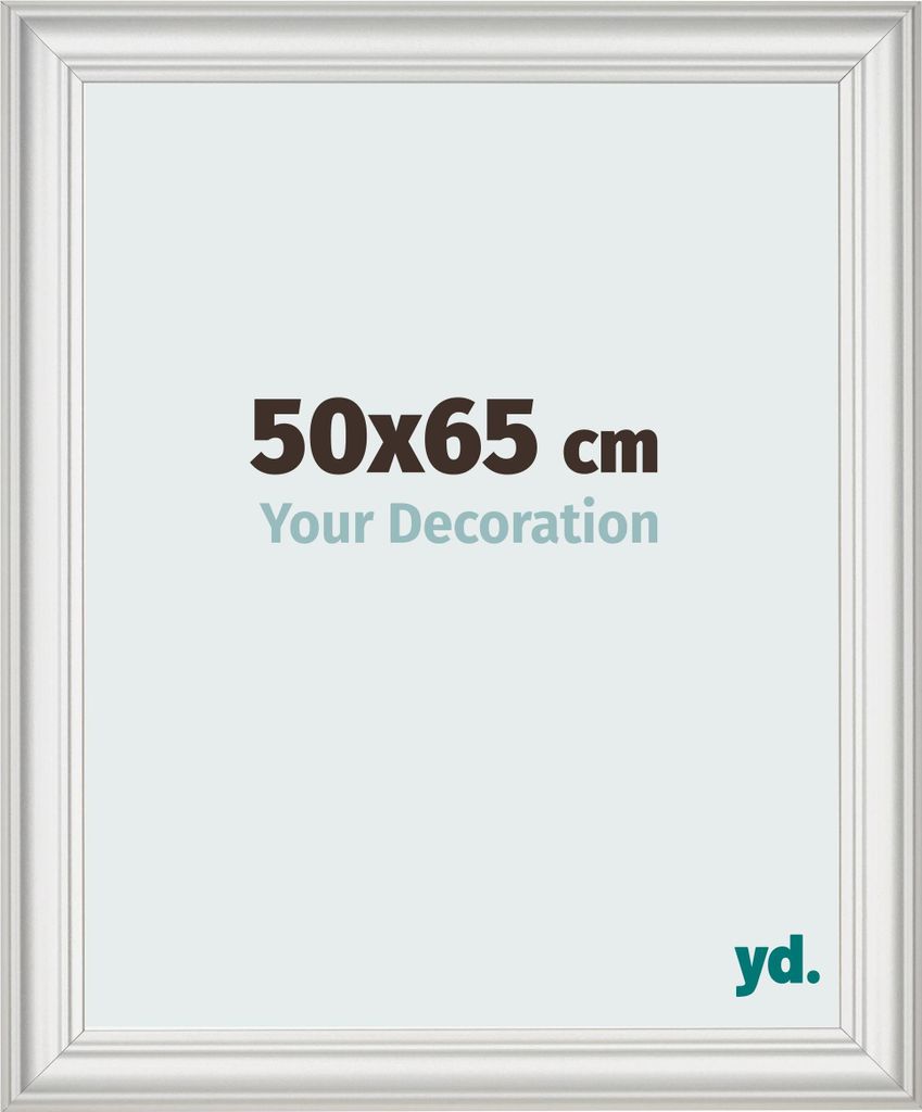 Bilderrahmen, 50x65 cm, Weiß Gemasert, MDF, Lazio
