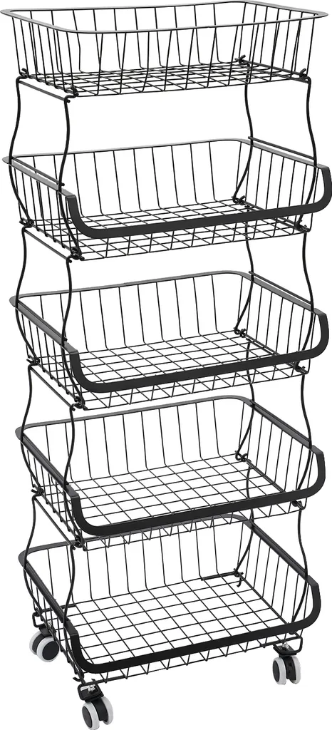Tour de rangement gain de place 5 niveaux pour petits espaces défilés