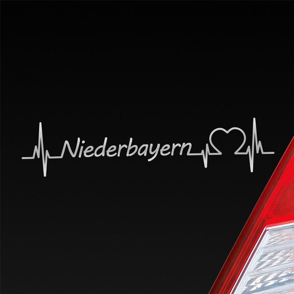 Huuraa Niederbayern Puls Herzschlag Fun Sticker Heckscheibenaufkleber Autoaufkleber mit Namen deiner lieblings Region Aufkleber 19,50x4,20cm