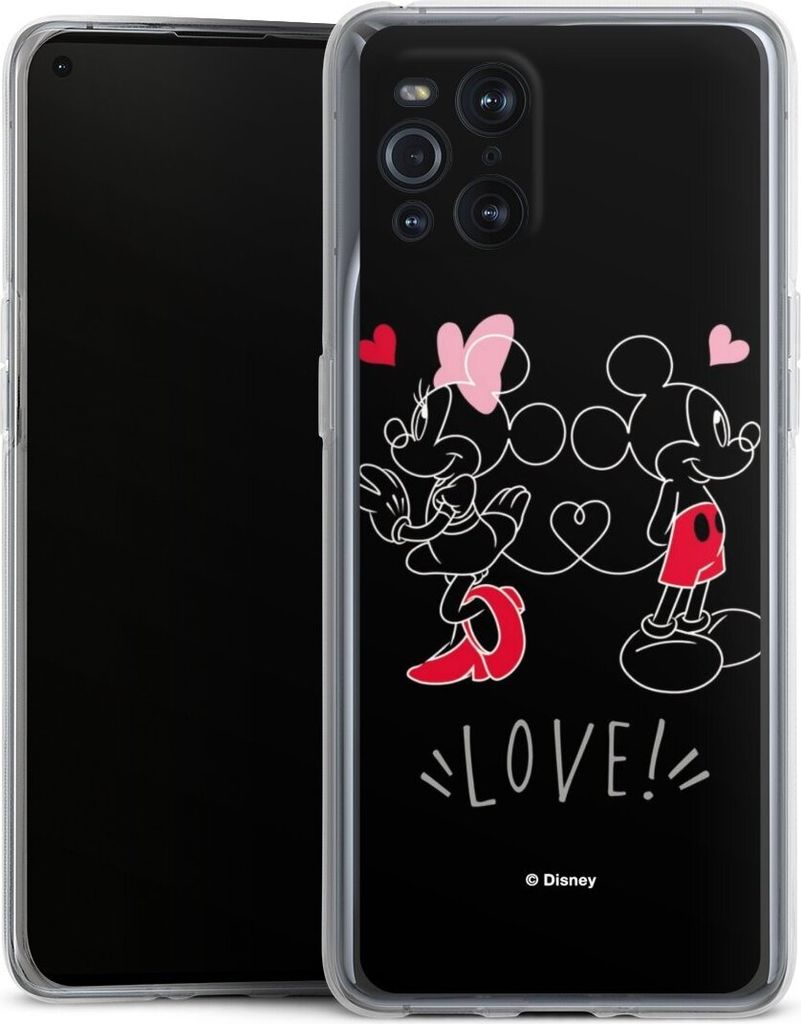 DeinDesign Handyhülle für Oppo Find X3 Pro Silikon Hülle Case Smartphone Schutzhülle Disney Liebe Mickey & Minnie Mouse