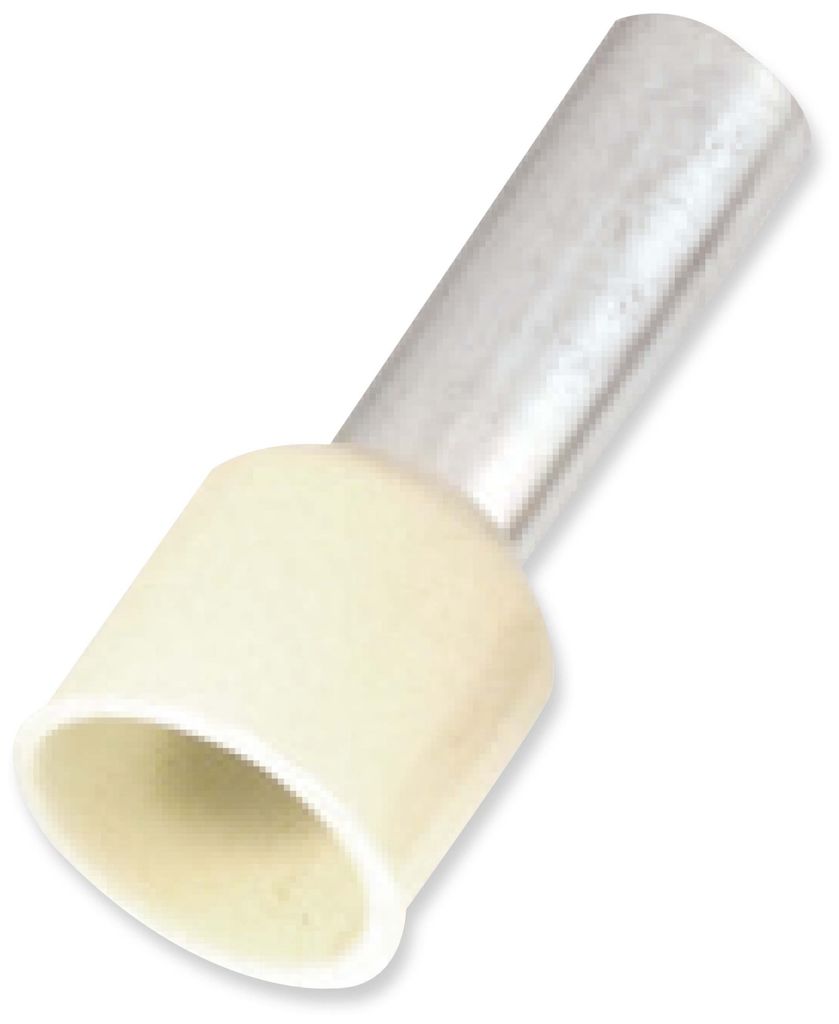 Aderendhülsen 10,00 mm², Länge 12 mm, weiß, 10 Stück
