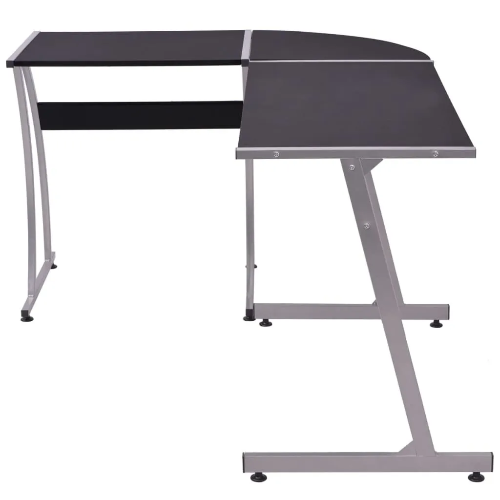 vidaXL Bureau d'angle en L noir de 120 cm - Espace de travail moderne