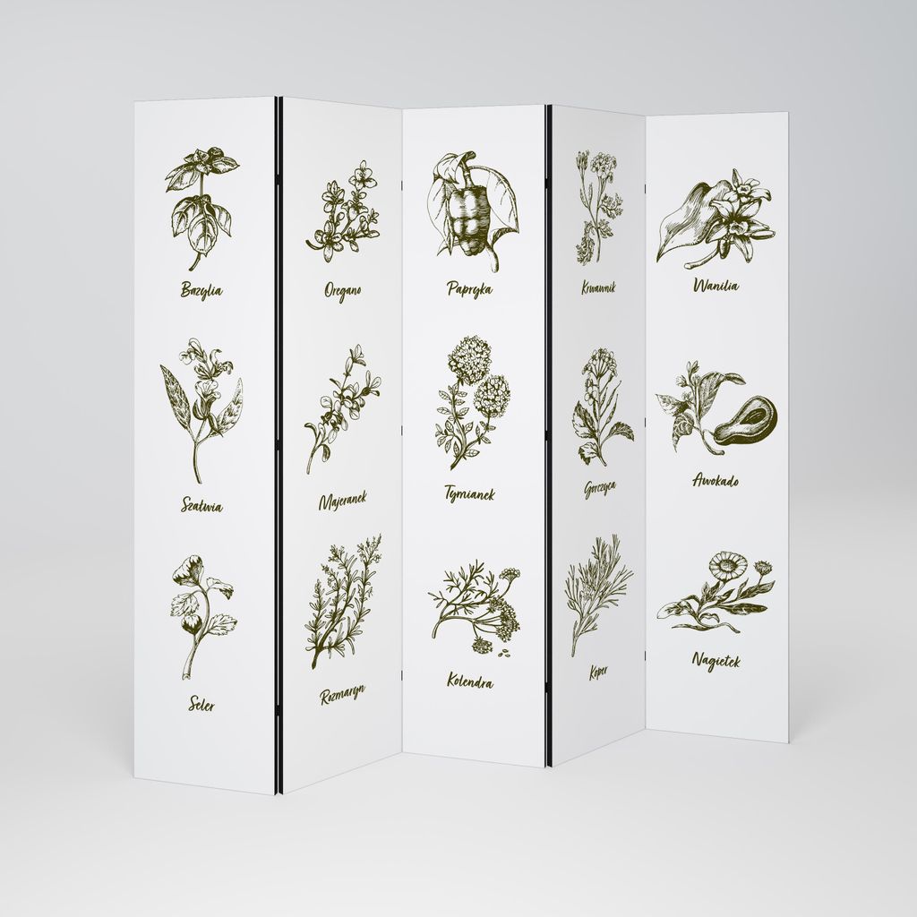 SpaceRebels Paravent Raumteiler - 5-teilig Raumtrenner, Druck 2-Seite - Raumtrenner - Trennwand Wohnung - Room Divider - Spanische Wand Deko Modern...