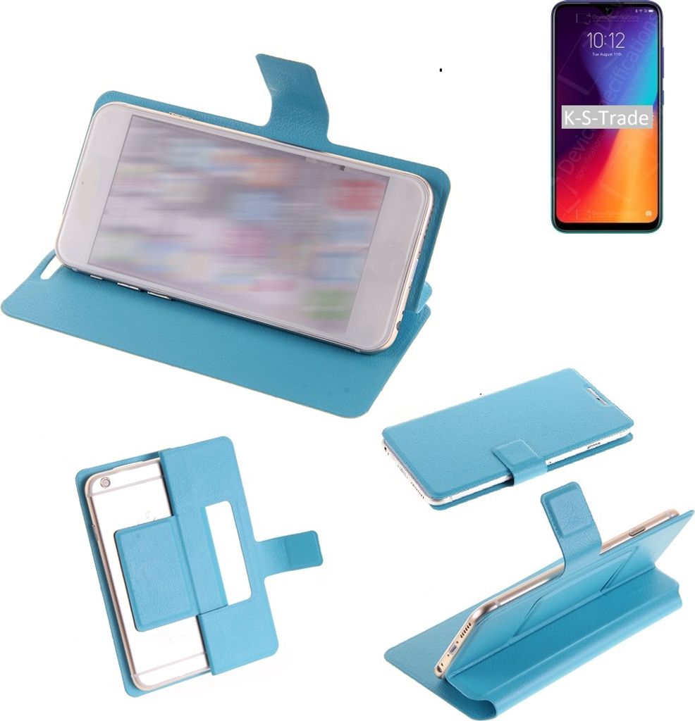 K-S-Trade Schutzhülle Handyhülle kompatibel mit Lenovo K10 Plus Flip cover Handy case Smartphone Klapphülle blau
