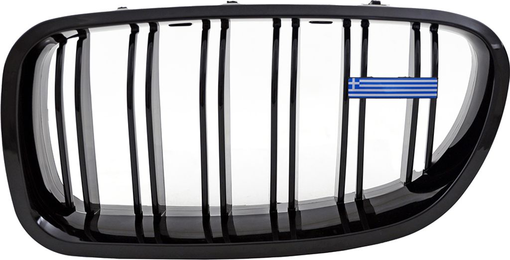 Wunsch Länderflaggen + Emblem Halter für BMW 5er F10 F11 Doppelsteg Kühlergrill Griechenland