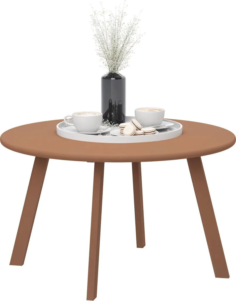 Table basse de balcon Outsunny orange avec patins métal anti-rayures