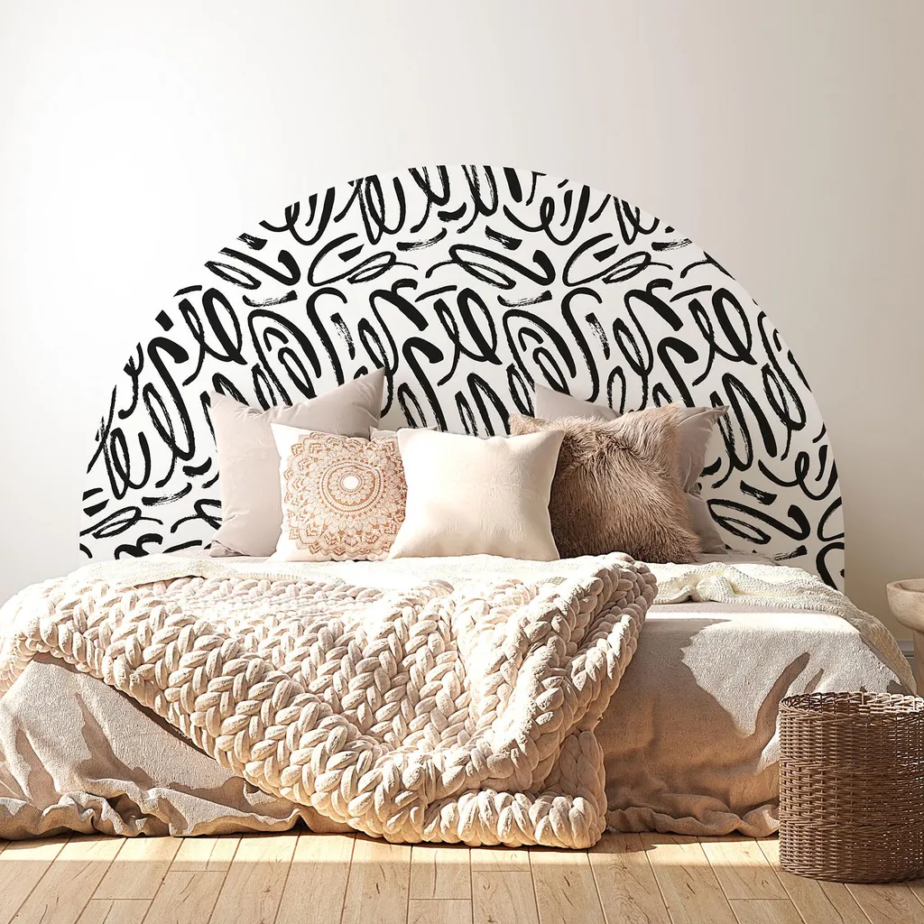 Décoration Murale Tête de Lit Autocollante Graphique Mat 200x150cm