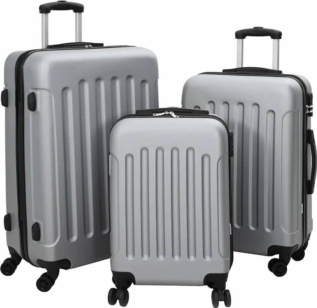 Bagage de Soute Lot de 3 Valises 78cm Argent pour Voyages Long Courrier
