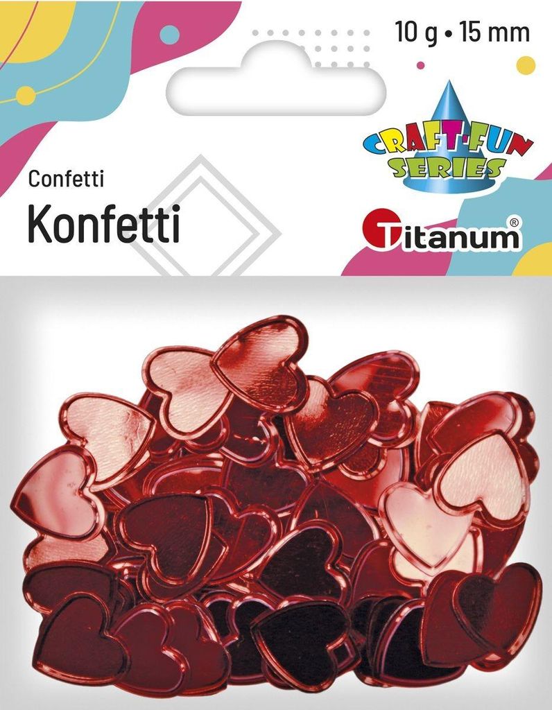 Herzen Konfetti 10g 15mm Titan