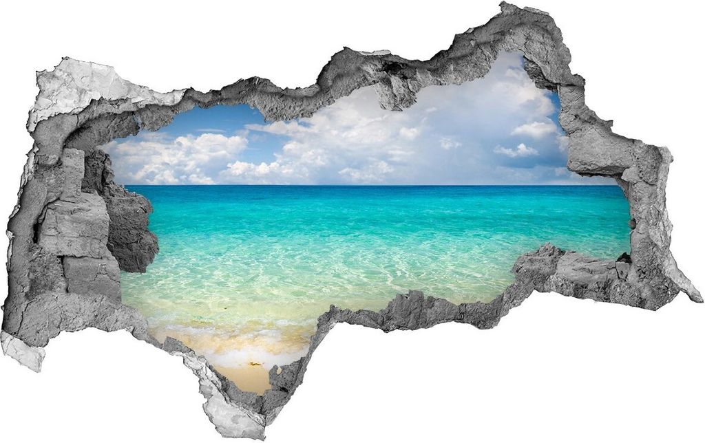 Selbstklebender Loch-3D-Aufkleber 95x73 cm Paradies-Strand