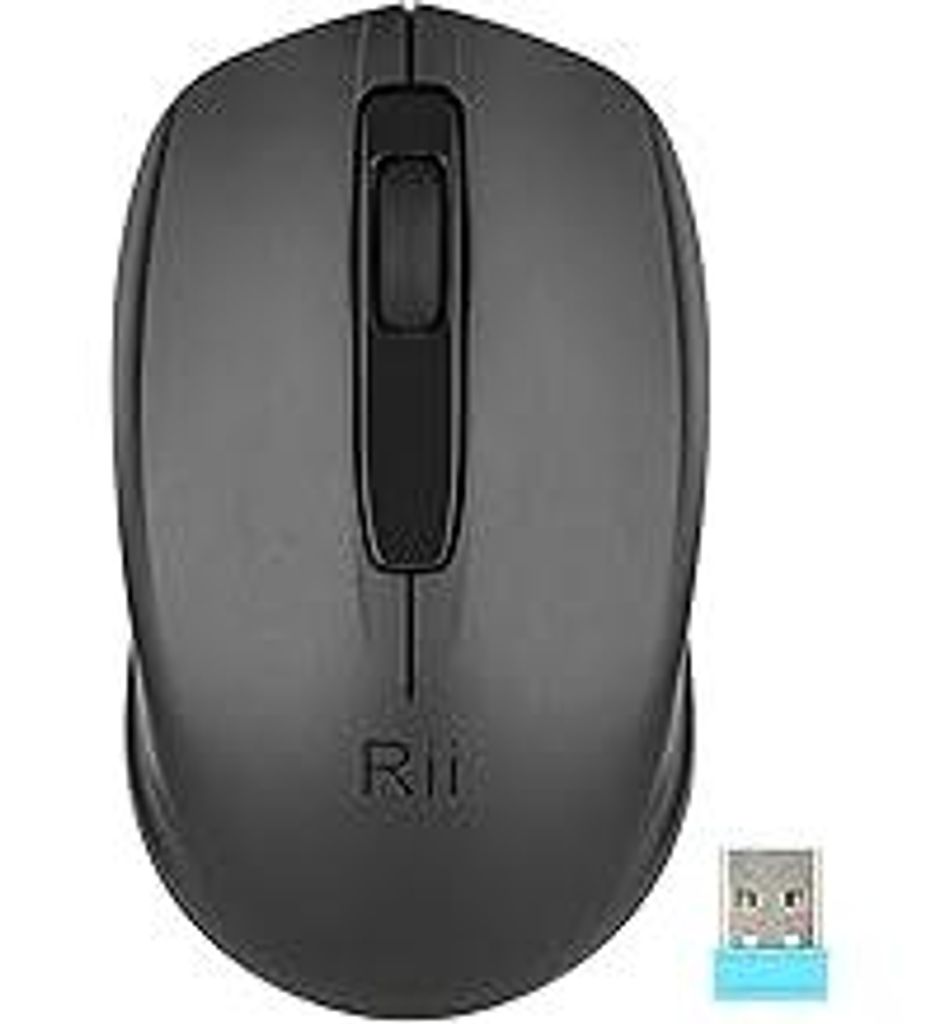 Rii Maus kabellos, 2.4G Funkmaus mit USB Empfänger(befindet Sich im Akkufach auf der Rückseite der Maus) Für Links und Rechtshänder, PC/Laptop/...