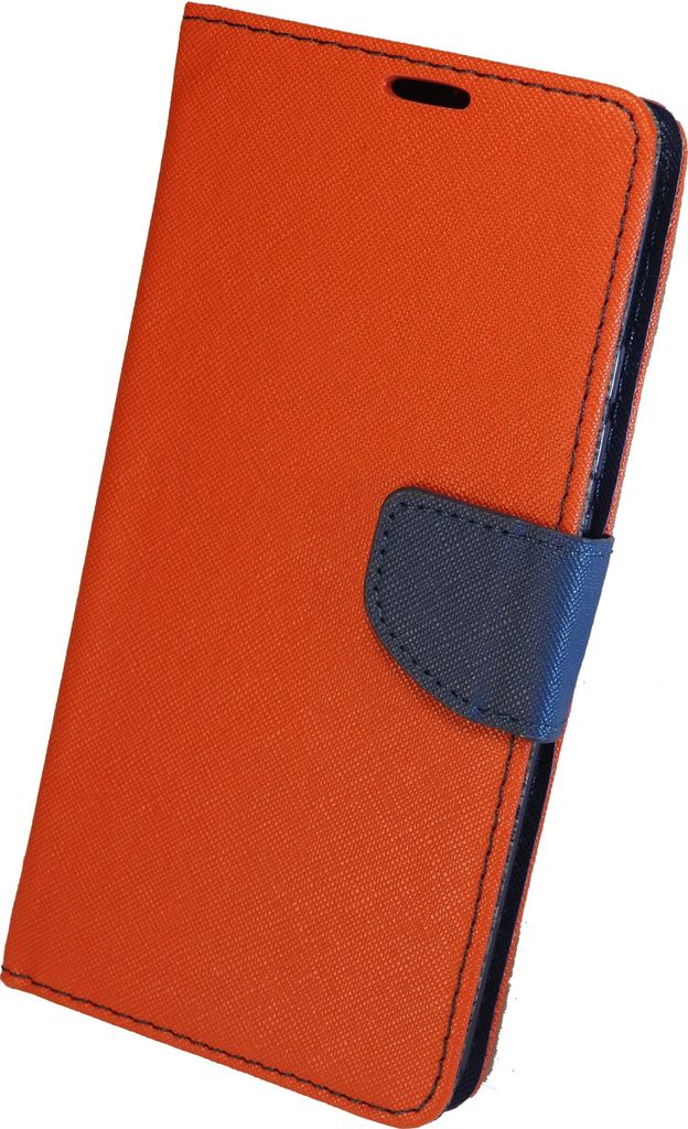 Buch Tasche "Fancy" kompatibel mit iPhone 14 Handy Hülle Schutzhülle mit Standfunktion, Kartenfach Rot-Blau