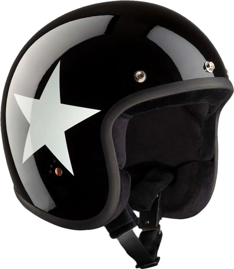 Bandit ECE Jet Star Casque Jet Blanc et Noir en Taille S 55-56 cm