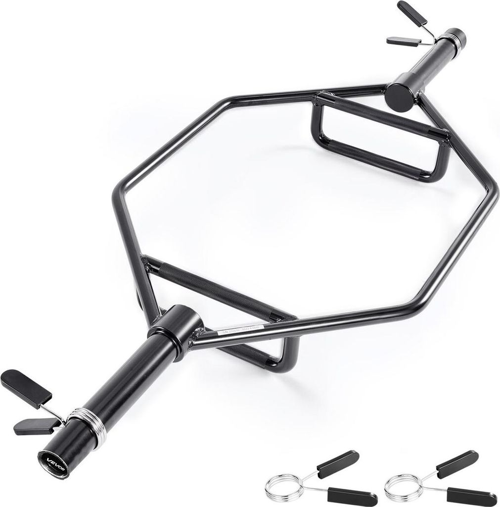 Trap Bar Hex Bar, 50mm Hex Barbell, 360 kg Capacity Shrug Bars with Knurled Grips, Weightlifting and Strength Training Equipment, Home Gym for Squa...