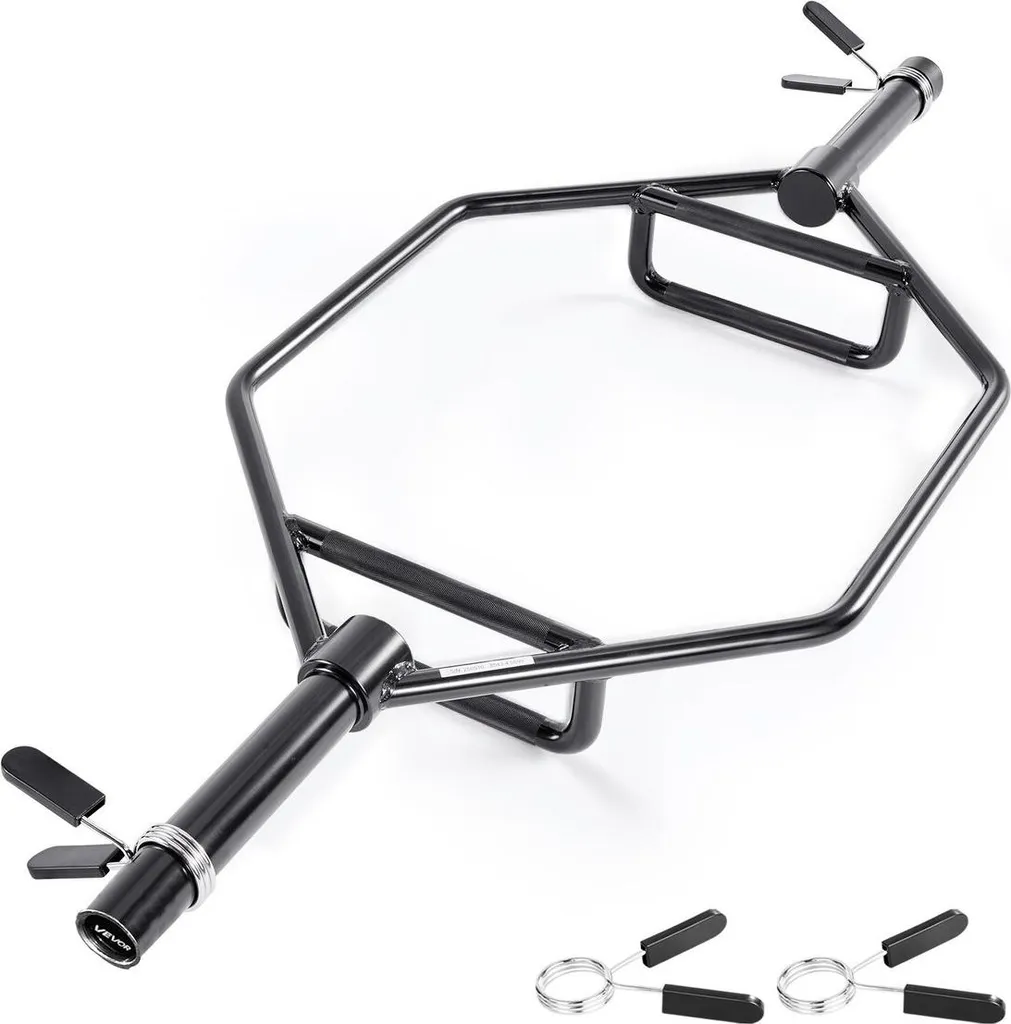 Barre hexagonale Trap Bar de 50 mm noire charge max 360 kg pour soulevé