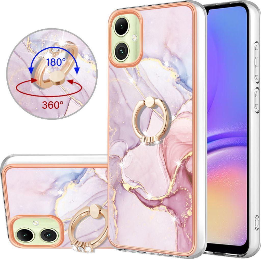 Hülle für Samsung Galaxy A05 Muster TPU Silikon Stoßdämpfer Bumper Schutzhülle mit Ring Ständer Kupfer