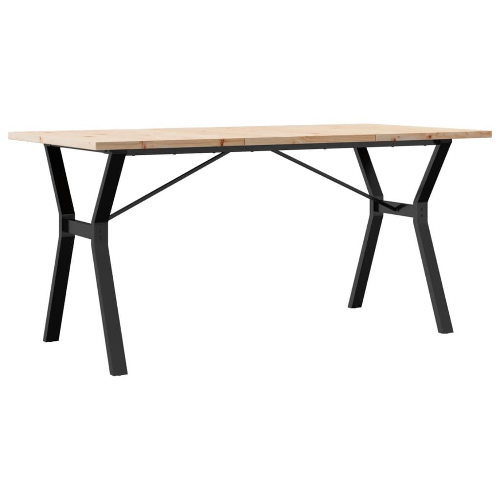 Esstisch Y-Gestell 140x80x75,5 cm Massivholz Kiefer & Stahl