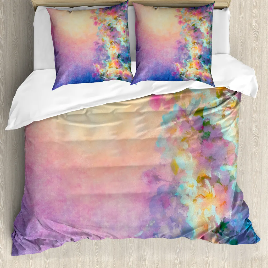 Copripiumino Viola ABAKUHAUS Primavera 200x200 - Set con Federe 80x80