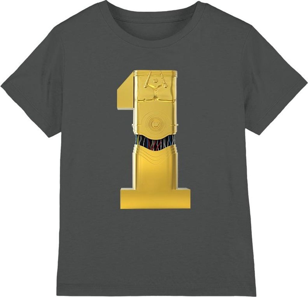 Star Wars - "1" T-Shirt für Kinder TV4263 (116) (Holzkohle)