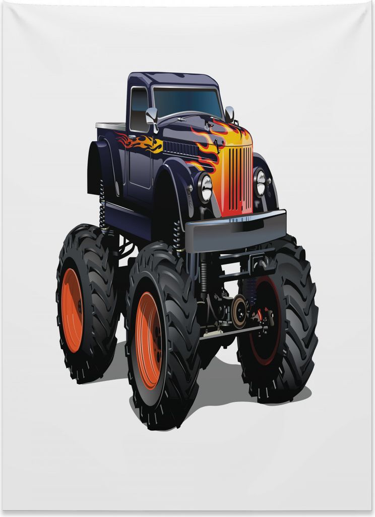 Abakuhaus LKW Wandteppich, Flammenmuster-Abholung aus Weiches Mikrofaser Stoff Kein Verblassen Klare Farben Waschbar, 110 x 150 cm, Mehrfarbig