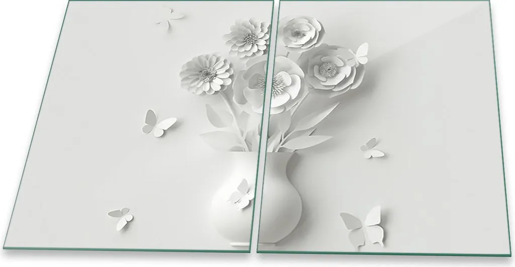 Piastre Vetro 40x52 Abstract White Deco - L'Eleganza in Cucina