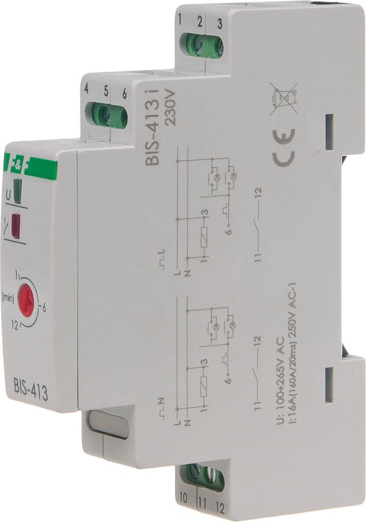 Bistabiles Relais mit Zeitrelais, für DIN-Schiene, mit Einschaltrelais 160A/20ms BIS-413-LED