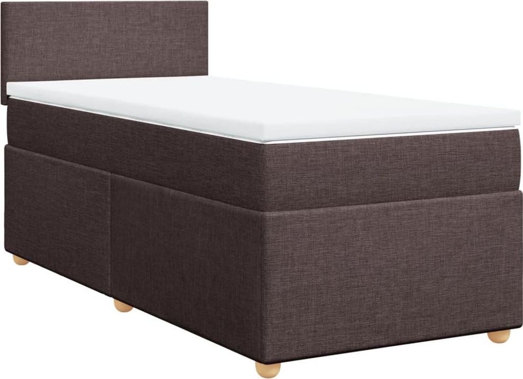 vidaXL Boxspringbett mit Matratze Dunkelbraun 80x200 cm Stoff