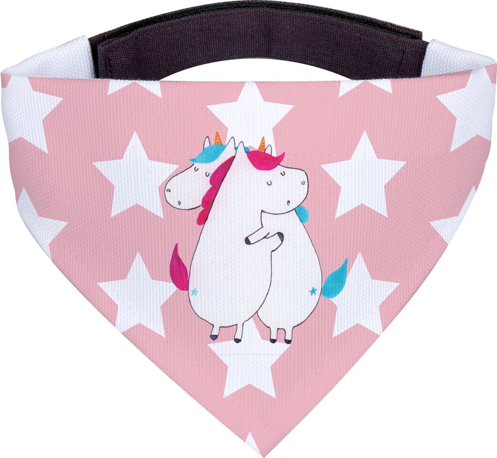 Mr. & Mrs. Panda Bandana Einhörner Umarmen - Rot Pastell - Geschenk, Halstuch Hund, Liebe, Hundetuch, Hunde Hals Tuch, Freundin, Hundehalstuch, Si...