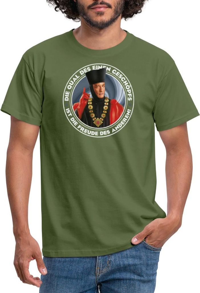 Spreadshirt Star Trek The Next Generation Q Spruch Männer T-Shirt, M, Militärgrün