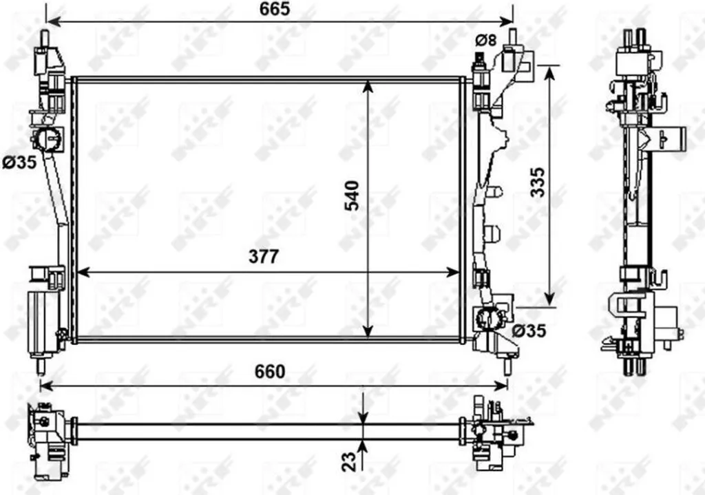 Radiateur moteur pour entretien Citroën Nemo et Peugeot Bipper 1330T8