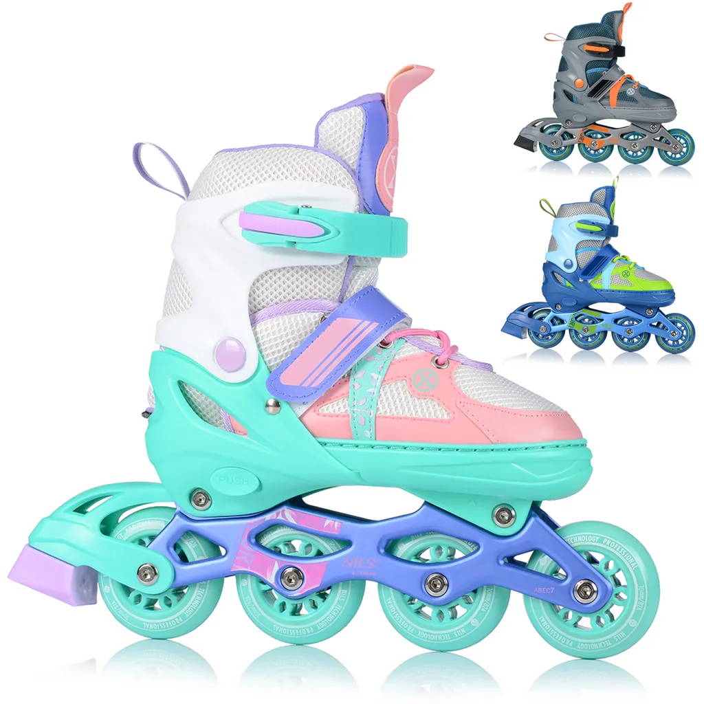 Patins NILS Extreme NJ1828A avec roulements ABEC7 et taille ajustable S - 16