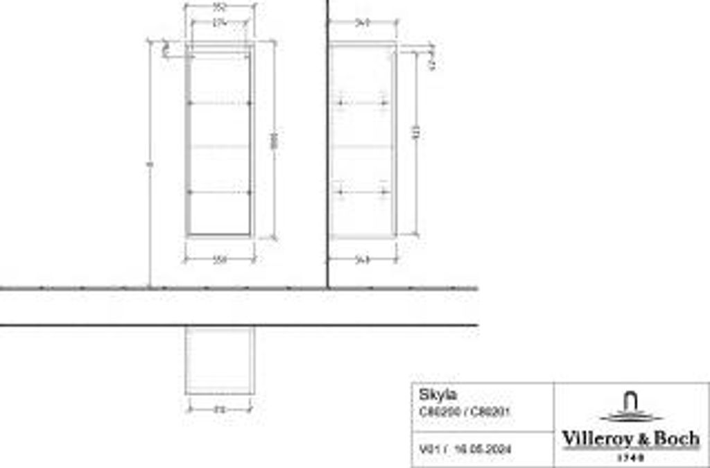 Villeroy & Boch C80201AF Seitenschrank Skyla C80201 350x1000x