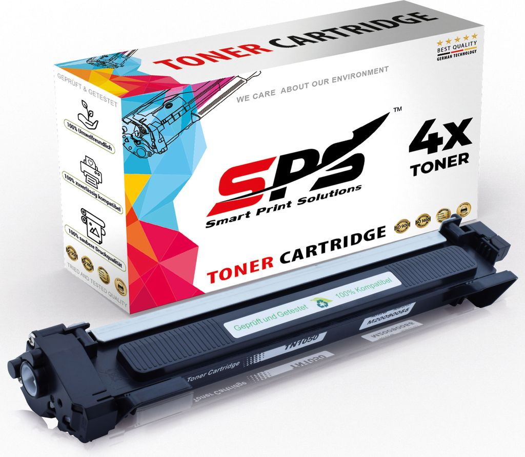 4x Toner TN1050 TN-1050 Schwarz Kompatibel für Brother HL-1212W Drucker