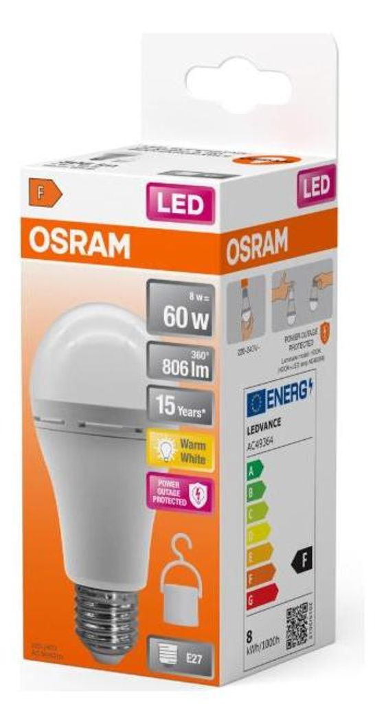 Osram LED A60 Birne 8W = 60W E27 matt 806lm warmweiß 2700K Produktbild 