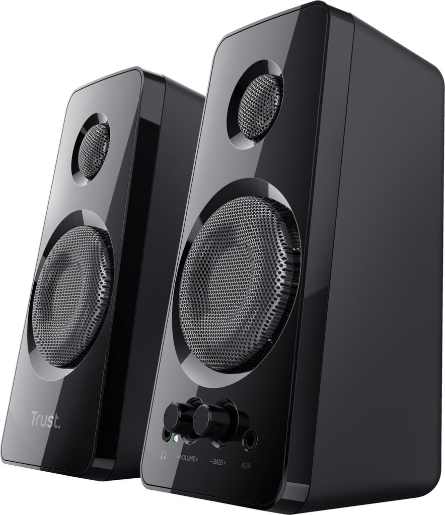 Trust Tytan 2.0 Lautsprecherset, 36 W (18 W RMS), Computer Boxen, Lautstärke- und Bassregler, Kopfhöreranschluss, USB-Betrieb PC Lautsprecher fü...