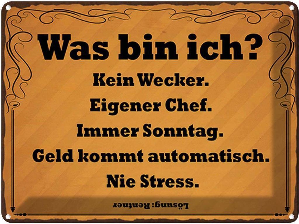 vianmo Blechschild 30x40 cm was bin ich kein Wecker Spruch Zitat